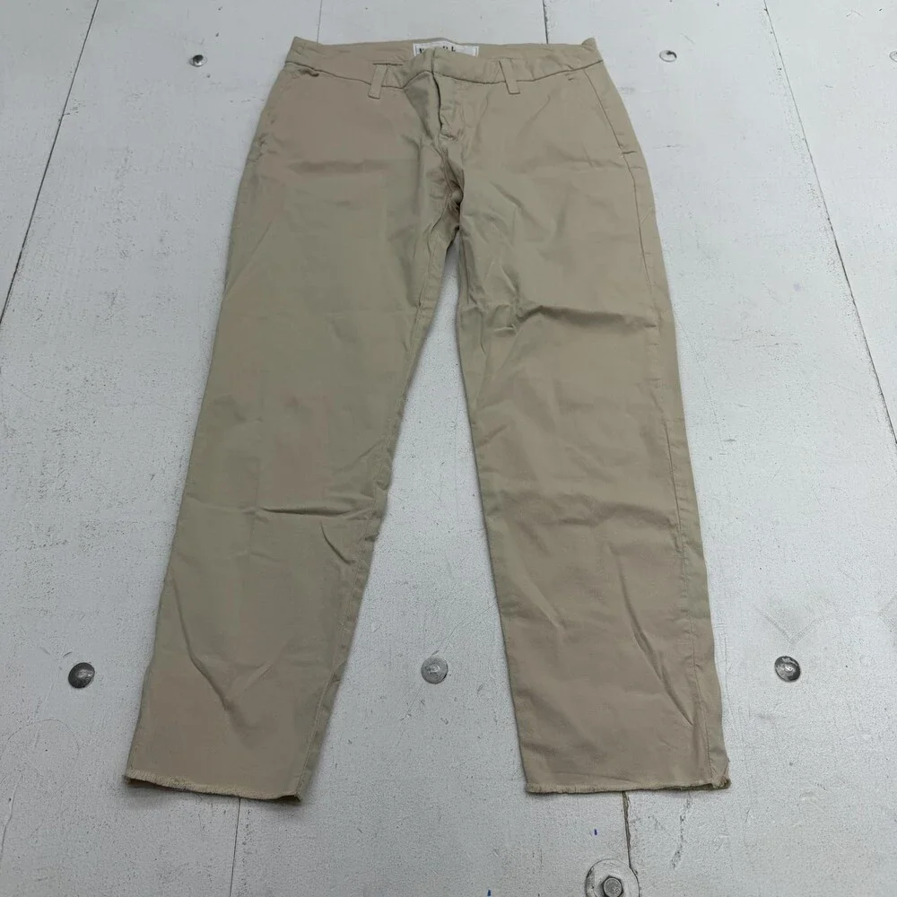 Frank & Eileen Pants Womens 6 Beige Wicklow Chino Crop Twill Stretch Pockets - Picture 1 of 9